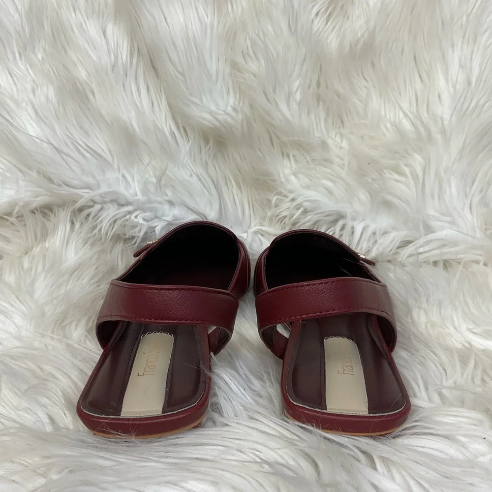 NEW Franco Sarto Women's Teagan Berry Red Leather Slingback Flats Size 9